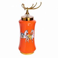 ваза керамическая лошади с крышкой оранжевая 21*48см в Магнитогорске