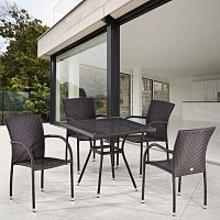 комплект мебели из искуственного ротанга sawer коричневый на 4 персоны в Магнитогорске