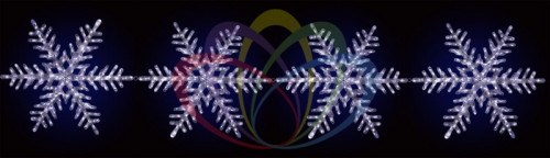 светодиодная фигура снежинки на каркасе в Магнитогорске