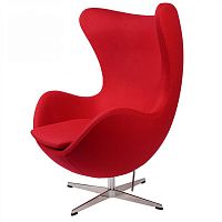 кресло arne jacobsen style egg chair красная шерсть в Магнитогорске