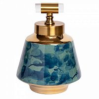 ваза керамическая с крышкой сине-бирюзовая 19*30см в Магнитогорске