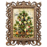 репродукция старинной рождественской гравюры, ель в Магнитогорске