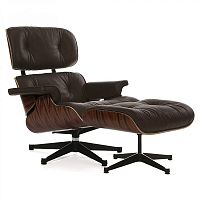 кресло eames style lounge chair палисандр коричневое в Магнитогорске