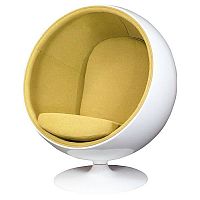 кресло eero ball chair бело-горчичное в Магнитогорске