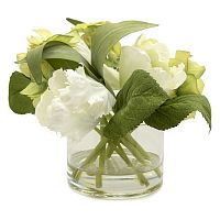 композиция из искусственных цветов в вазе тюльпаны и гортензии в Магнитогорске