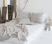 комплект плед с косами (180*220) и 2 наволочки (50*50) лён в Магнитогорске