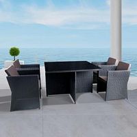 комплект мебели из искуственного ротанга mila коричневый на 4 персоны в Магнитогорске