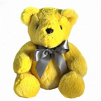 игрушка медвежонок с бантом (желтый) натуральный мех бобра в Магнитогорске