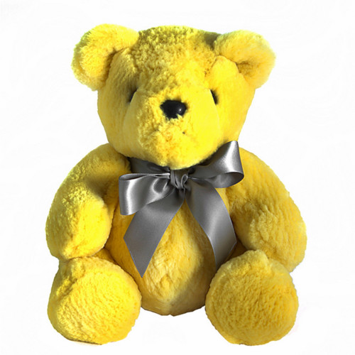 игрушка медвежонок с бантом (желтый) натуральный мех бобра в Магнитогорске