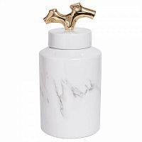 ваза керамическая c крышкой бело-серая 15*30см в Магнитогорске