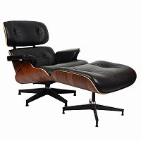 кресло eames style lounge chairчерное с коричневым в Магнитогорске