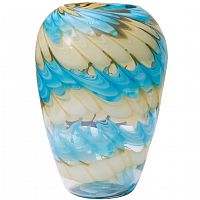 ваза стеклянная (бело-синяя) h27d18,5 в Магнитогорске