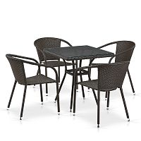 комплект плетеной мебели moter коричневый на 4 персоны в Магнитогорске