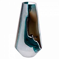 ваза стеклянная салют 3 сине-коричневая в Магнитогорске