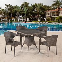 комплект плетеной мебели vera серый на 4 персоны в Магнитогорске