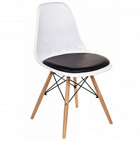 стул деревянный pc-011 белый / черный (eames style) в Магнитогорске