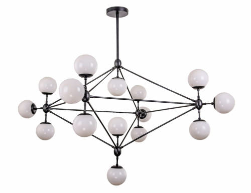 люстра modo 15 black+white черная, белые плафоны в Магнитогорске