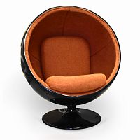 кресло ball chair черно-коричневое в Магнитогорске