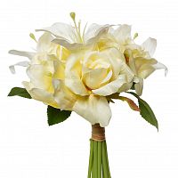 букет розы-лилии желто-белый 30см (12) в Магнитогорске