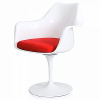 стул eero saarinen style tulip armchair красная подушка в Магнитогорске