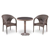 комплект мебели из искуственного ротанга nomi серый на 2 персоны в Магнитогорске