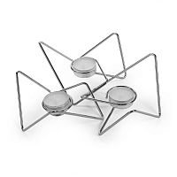 набор подсвечников серебряных металлических для чайных свечей tri-angular loop, 7 см, 3 штуки в Магнитогорске