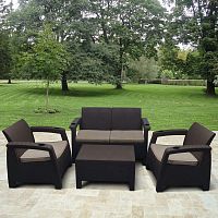 комплект мебели с диваном yalta-1 коричневый на 4 персоны в Магнитогорске