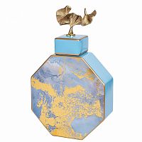 ваза керамическая с крышкой голубая с золотом 21*8*31см в Магнитогорске