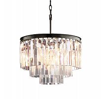 люстра odeon 3 rings черное основание и прозрачное стекло в Магнитогорске