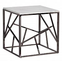 стол журнальный black chrome cube 55*55*56 см хром, белый в Магнитогорске