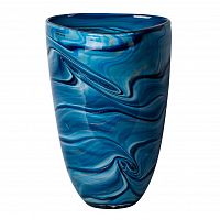 ваза для цветов стеклянная синяя d18,5x29 см в Магнитогорске