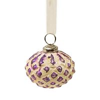 шар новогодний фиолетовый со снежным декором snow ball, 8х7х7 см в Магнитогорске