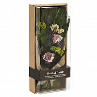 цветочная композиция розы сиреневые 17х41 см в Магнитогорске