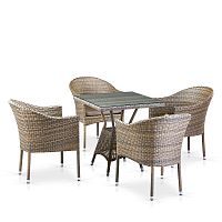 комплект плетеной мебели bomba на 4 персоны серый в Магнитогорске