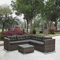 диван угловой модульный из искусственного ротанга на 4 персоны ajik зеленый в Магнитогорске