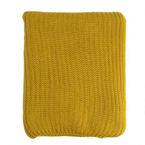 плед вязаный горчичного цвета в Магнитогорске