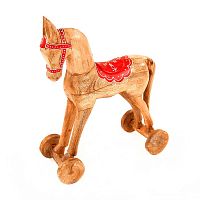 украшение новогоднее лошадка на колесах christmas horse, 40х30х13 см в Магнитогорске