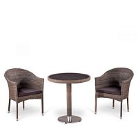 комплект плетеной мебели ziko серый на 2 персоны в Магнитогорске