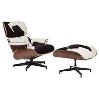 кресло lounge chair & ottoman черно-белое в Магнитогорске